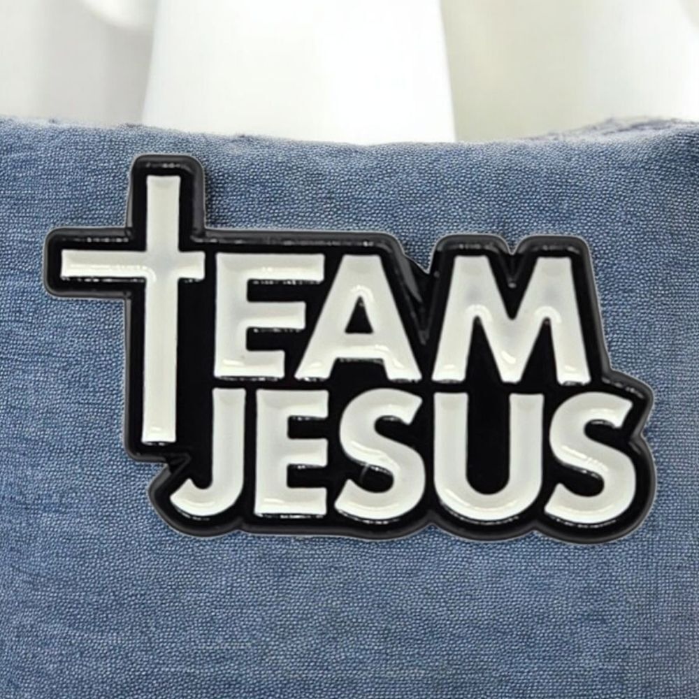 Christian Enamel Pin – TEAM JESUS – Faith Cross Religious Lapel Jewelry Novelty